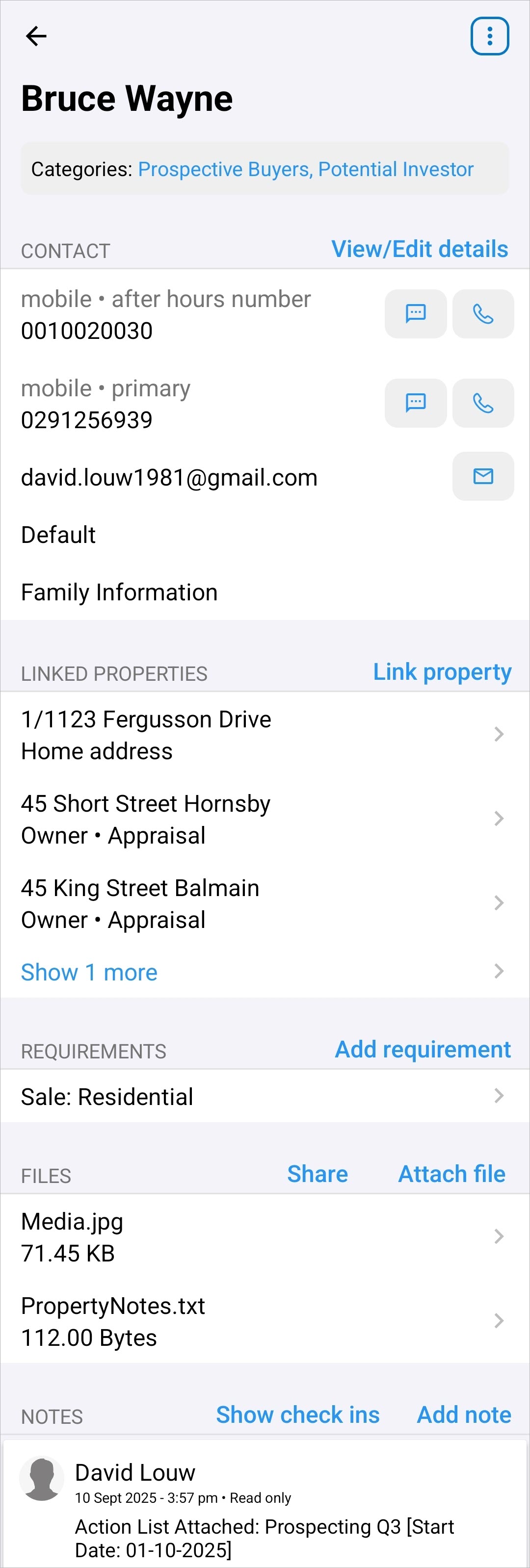 Manage contacts in the MRI Vault Android app – VaultRE