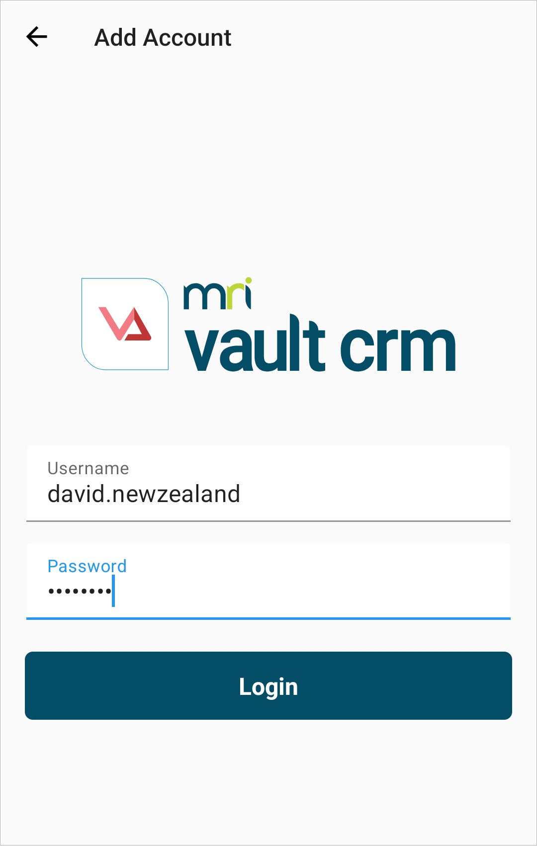 Add a user profile in the MRI Vault Android app – VaultRE