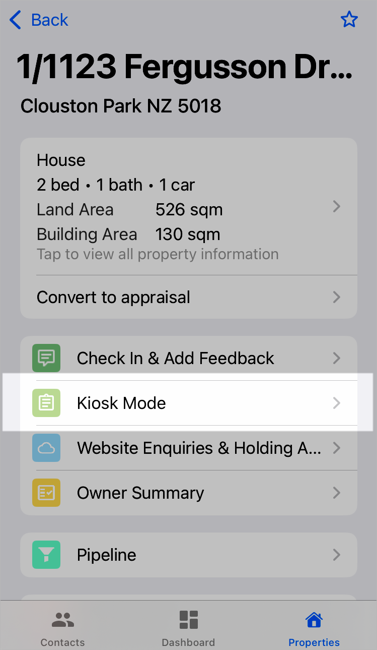 View hazards & risks in kiosk mode in the MRI Vault iOS app – VaultRE
